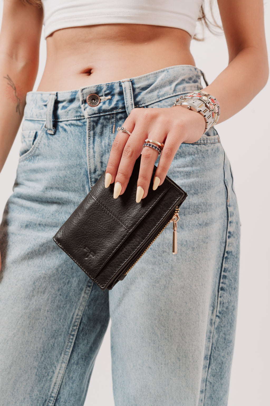 cartera de piel Odet Negra