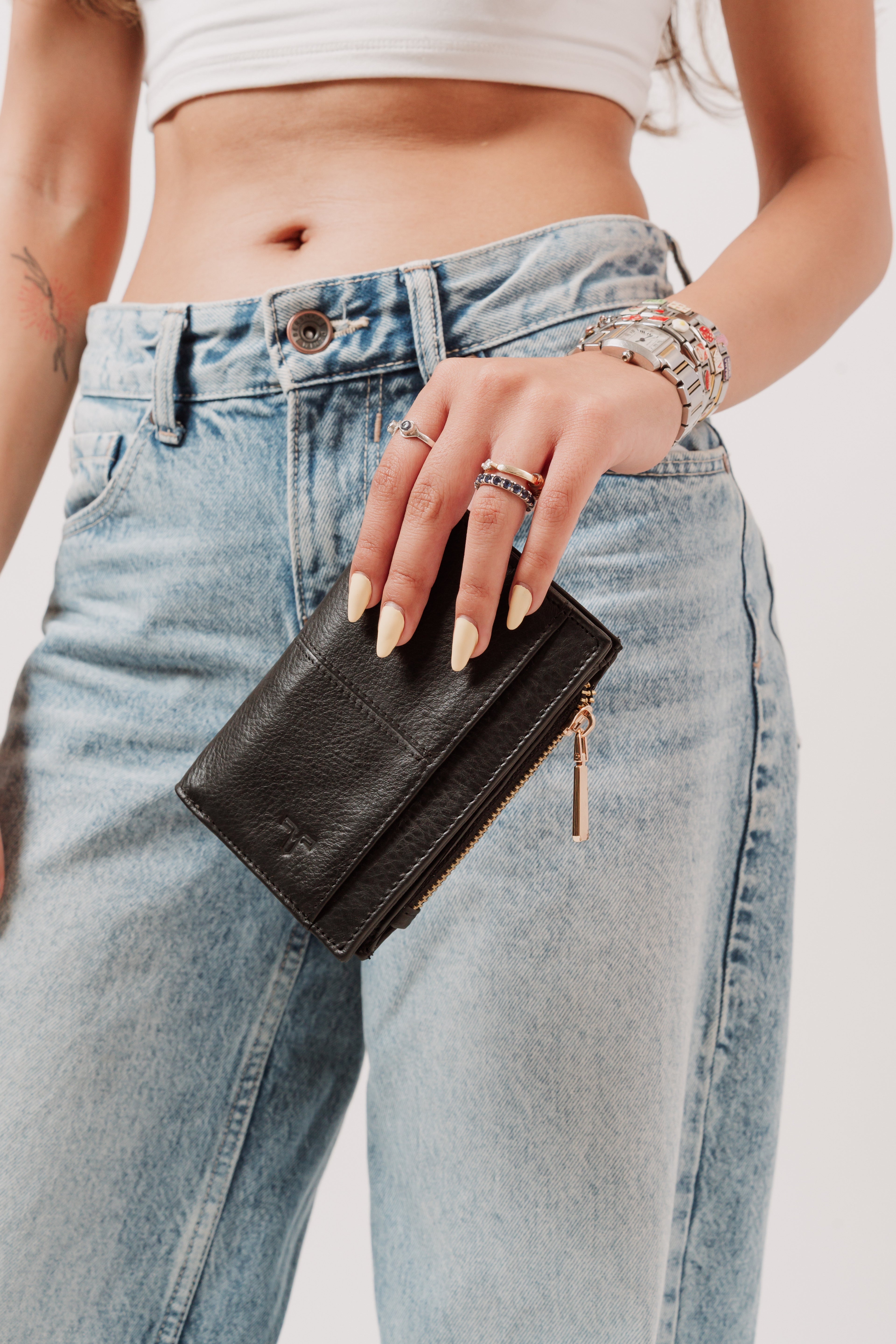 cartera de piel Odet Negra